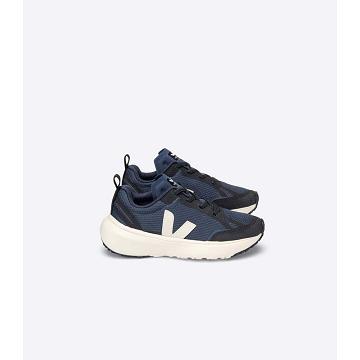 Veja CANARY ELASTIC LACE Kids' Running Shoes Navy | NZ 711RVD